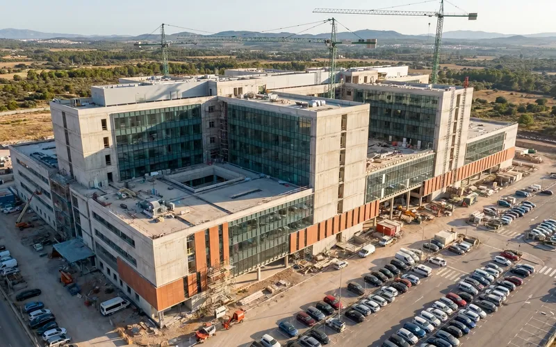 Seguimiento de gran equipamiento en construcción con dron